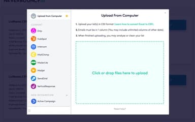 Never Bounce Upload Email Lists