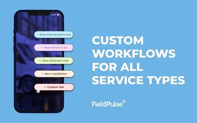 No two service businesses operate the same way and with FieldPulse, they don’t have to. Create fully customizable workflows tailored to your unique service types, from maintenance jobs to installations and custom projects.