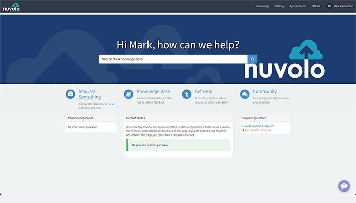 Nuvolo Submit requests in an easy to use employee self service portal