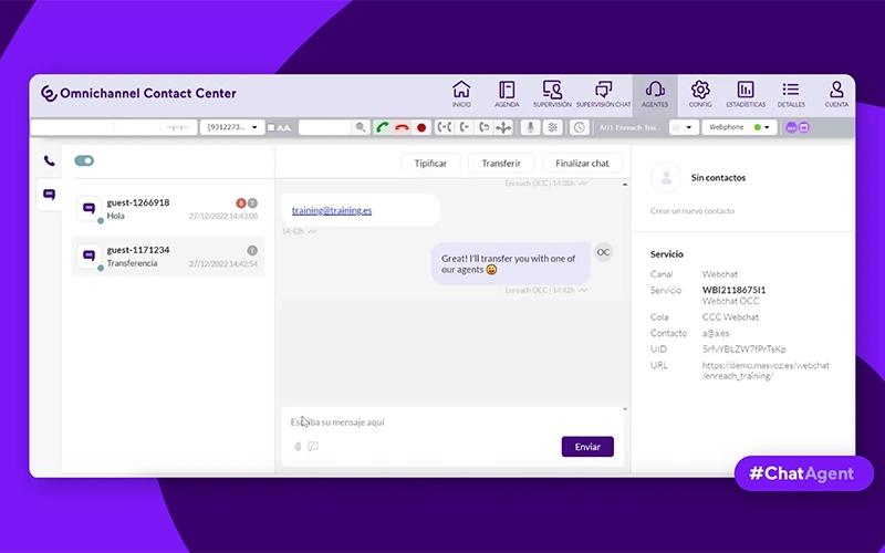 Omnichannel Contact Center Chat Agent