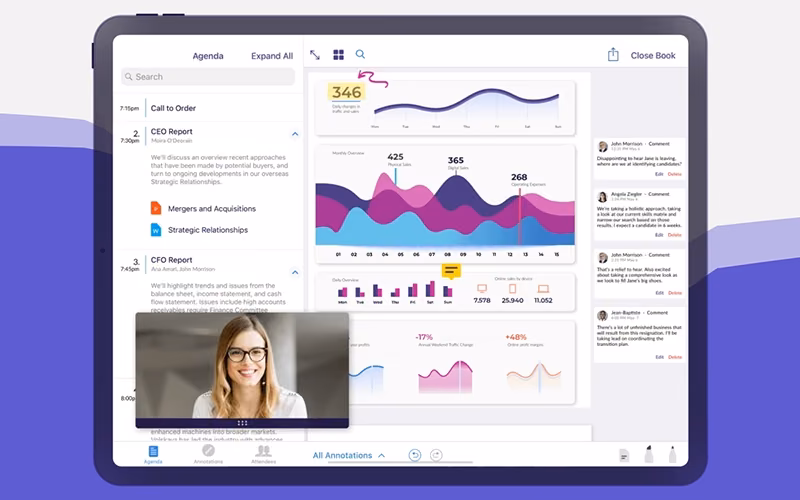 OnBoard Meeting View Interface