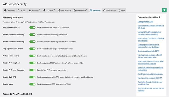 WP Cerber Security Hardening Wordpress