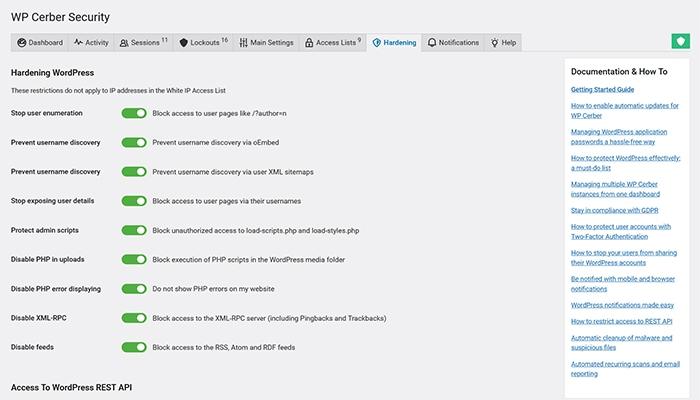 WP Cerber Security Hardening Wordpress