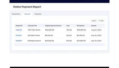 BuilderTrend Online Payment Report