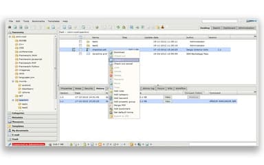 OpenKM contextual menu and desktop
