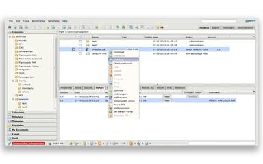 OpenKM contextual menu and desktop