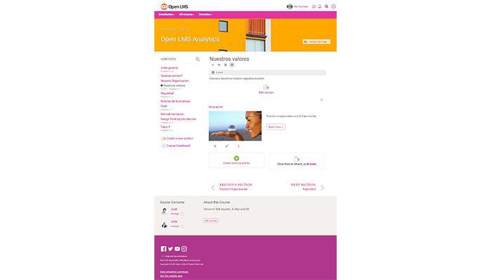 Open LMS Example user portal