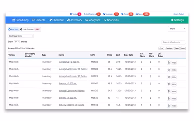 OptiMantra Patients Schedule