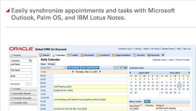 Integration with Outlook, Palm OS, IBM Lotus Notes