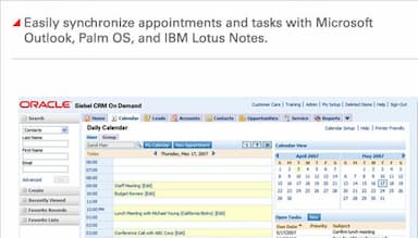 Integration with Outlook, Palm OS, IBM Lotus Notes
