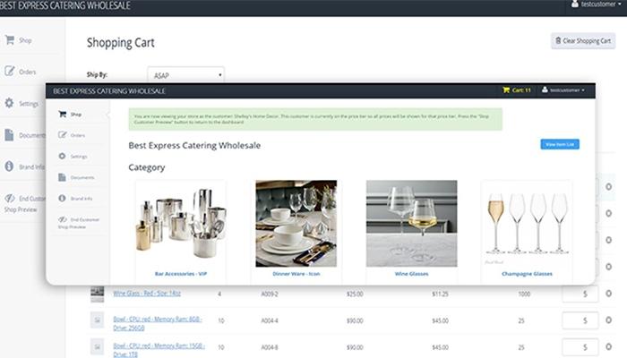 OrderCircle shopping cart
