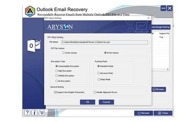 Outlook Email Recovery File Setting