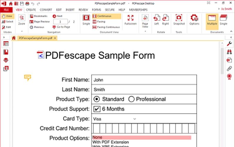 PDFescape Sample Form