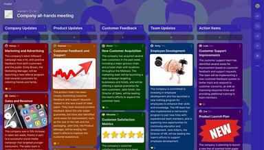 Padlet a visual meeting agenda
