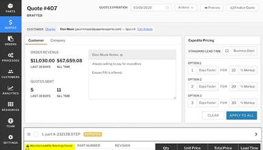Paperless Parts Build quotes fast