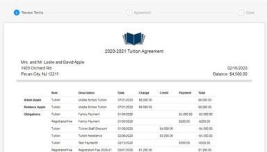 ParentLocker Tuition Contracts and Auto Pay Billing