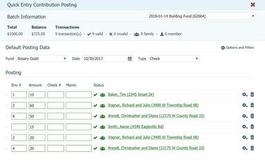 ParishSOFT Batch Information