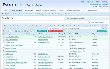 ParishSOFT Family List