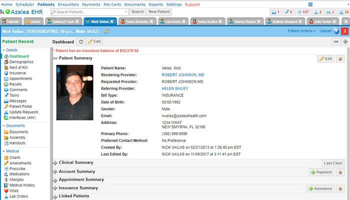 Patient dashboard