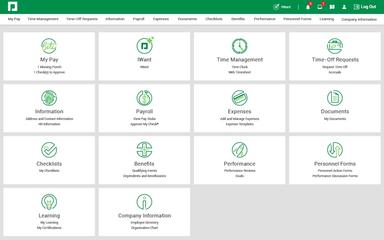 Paycom ESS Home Screen