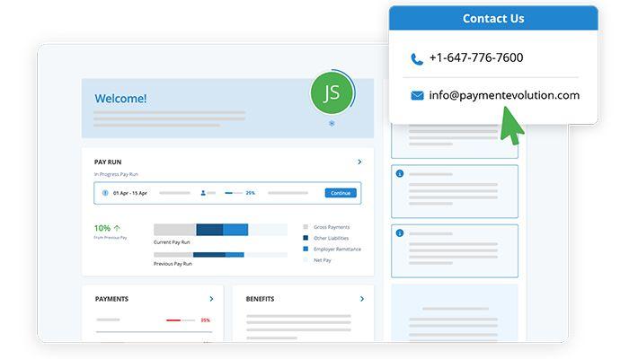 Dashboard and Contact Info