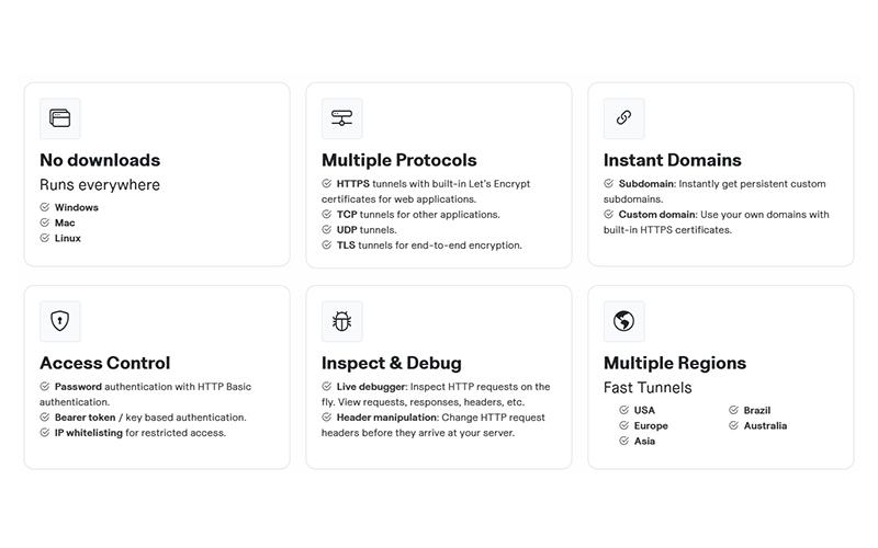 Pinggy Features