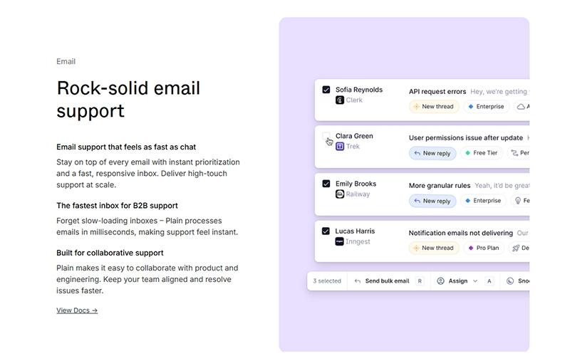 Plain Email Support