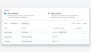 Plane Hire full time employees globally without having to set up local entities, by using Plane as your employer of record