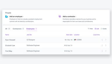 Plane Hire full time employees globally without having to set up local entities, by using Plane as your employer of record