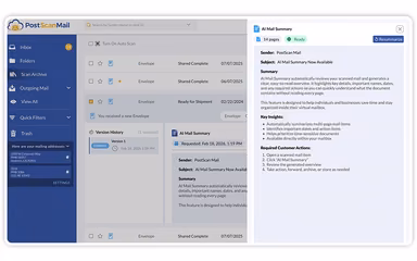 PostScan AI Mail Summary
