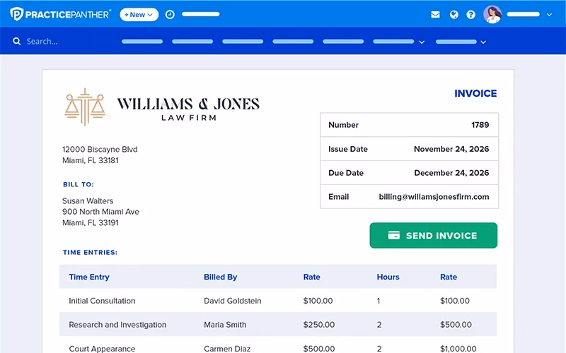 PracticePanther Legal Software Integrated Payments