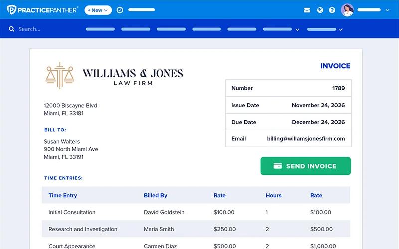 PracticePanther Legal Software Integrated Payments