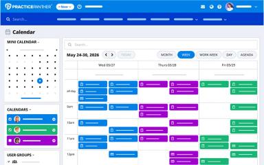 PracticePanther Legal Software Mini Calendar