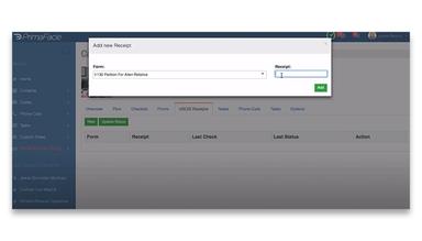 PrimaFacie Add New Receipt