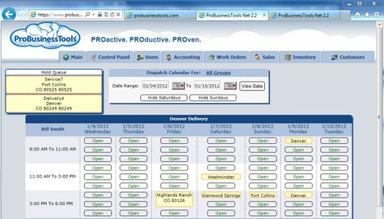 ProBusinessTools Dispatch Page