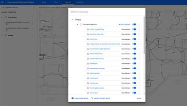Procore Estimating Material catalogs