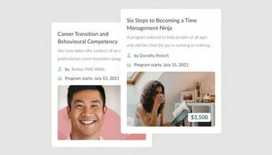 Profi Deliver interactive learning experiences. Create and sell courses with interactive sessions and community discussions