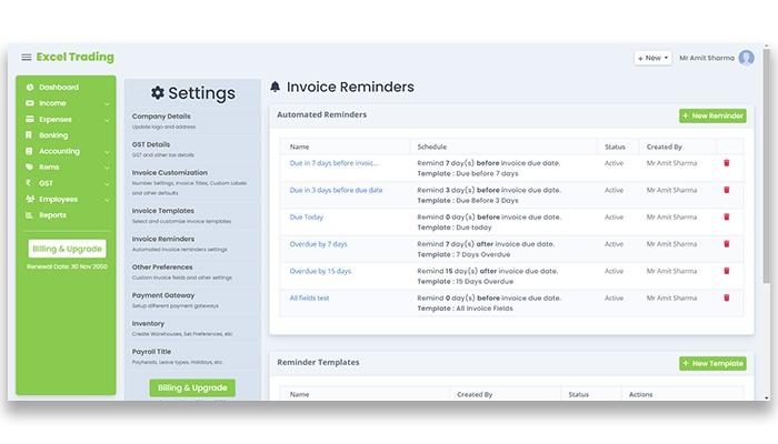ProfitBooks Automate invoice reminders