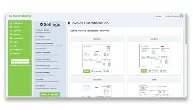 ProfitBooks Multiple invoice templates