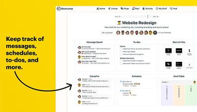 Projects are at the heart of Basecamp They include all the tools you may need to manage your team like messages to dos files chat and Card Table our take on Kanban
