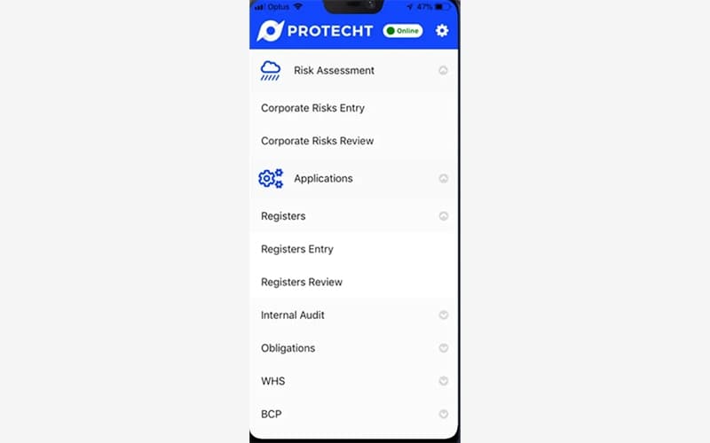Protecht ERM Mobile Interface
