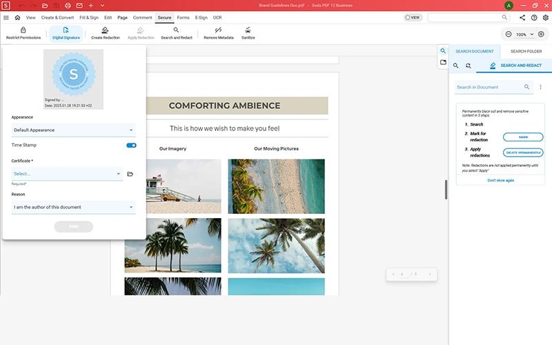 Soda PDF Protection and Authentication