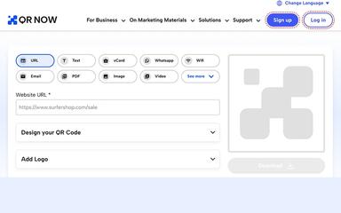 QR Now Dynamic URL QR code