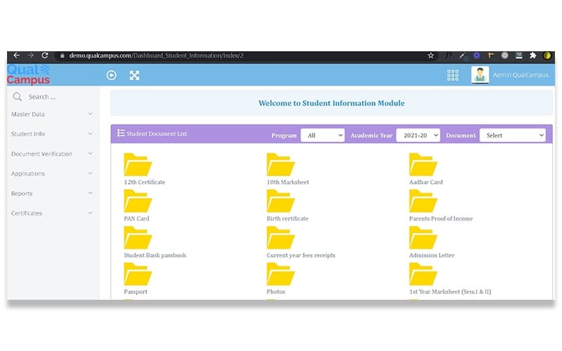 QualCampus Students Document Management