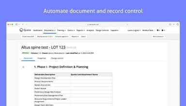 Qualio Automate document and record control