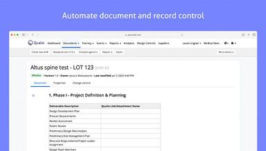 Qualio Automate document and record control
