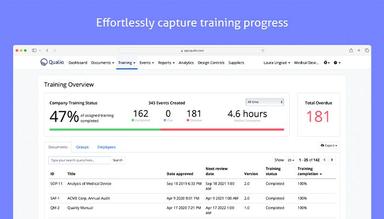 Qualio Effortlessly capture training progress