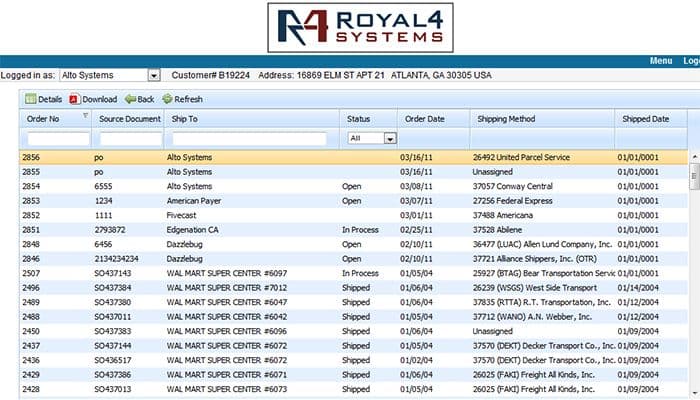R4 Enterprise Web Order Processing