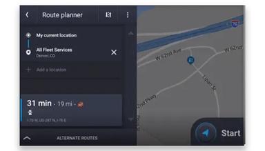 Rand McNally Fleet Solutions route planner