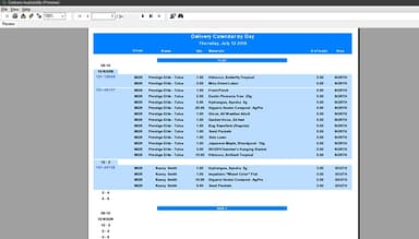 Rapid Garden POS daily delivery calendar